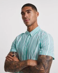 Short Sleeve Stripe Shirt -Jacamo Shop x08vm294707w