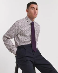 William Hunt Floral Print Jacquard Shirt