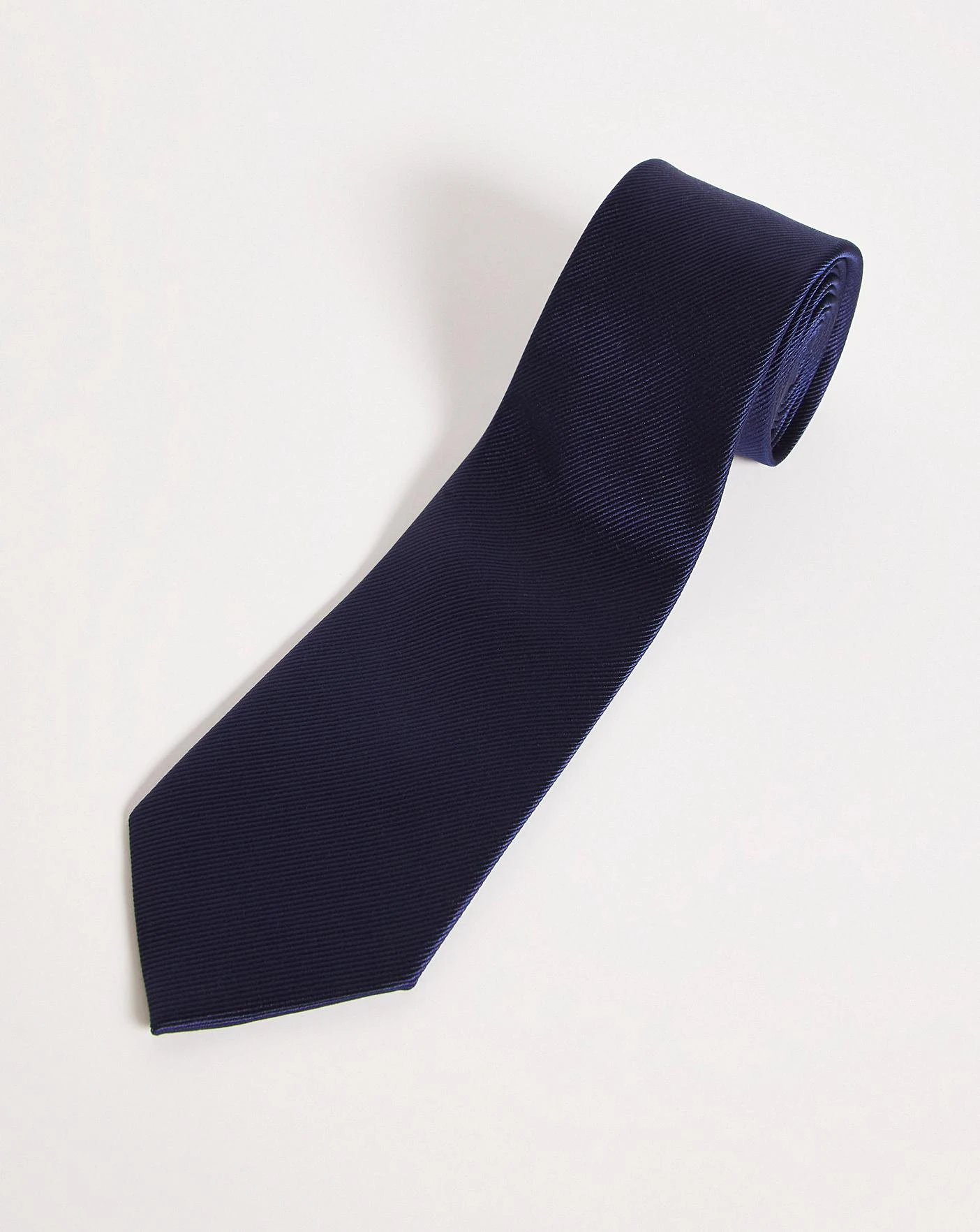 William Hunt Navy Plain Silk Tie 2 William Hunt Navy Plain Silk Tie - Image 2