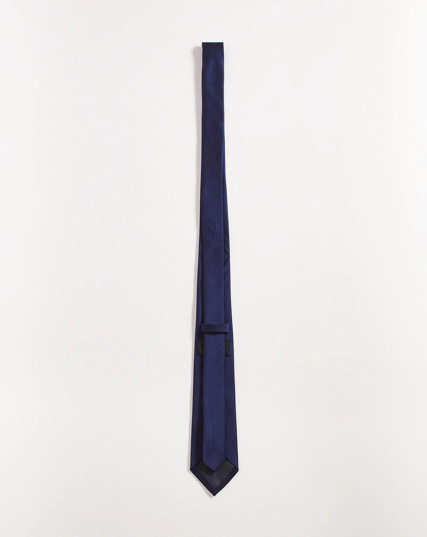 William Hunt Navy Plain Silk Tie 3 William Hunt Navy Plain Silk Tie - Image 3