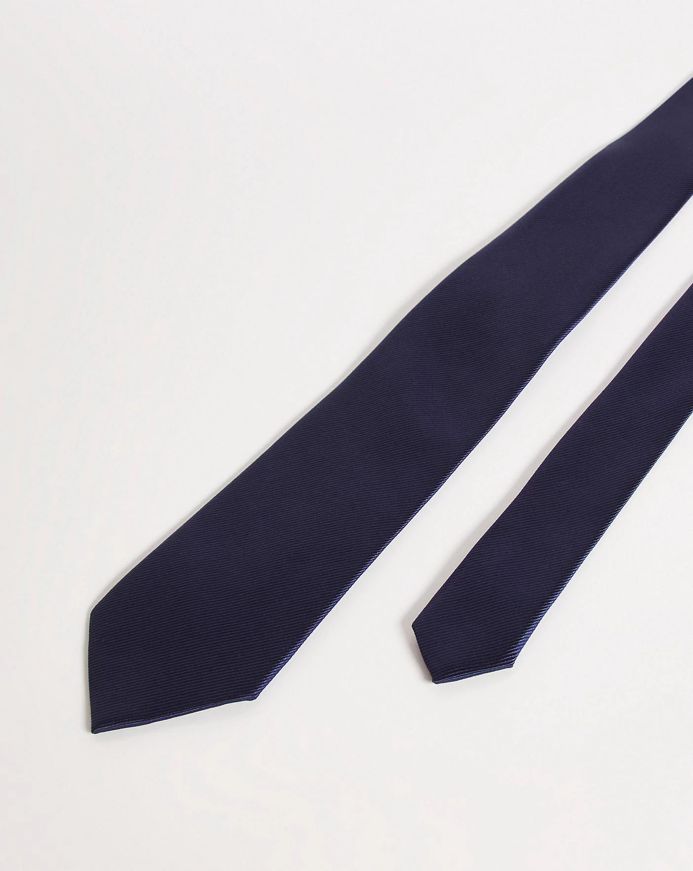 William Hunt Navy Plain Silk Tie 4 William Hunt Navy Plain Silk Tie - Image 4