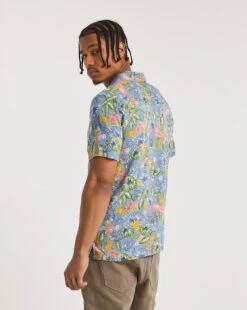 Leaf Print Revere Collar Shirt -Jacamo Shop x08wv050774w