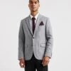 Grey Regular Fit Linen Blazer