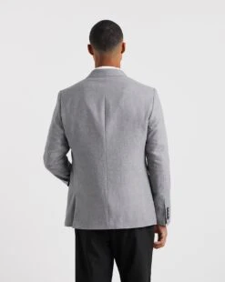 Grey Regular Fit Linen Blazer -Jacamo Shop x08yy117742w