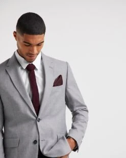 Grey Regular Fit Linen Blazer -Jacamo Shop x08yy117743w