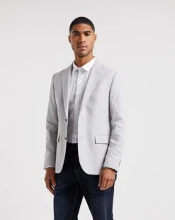 Stone Regular Fit Linen Blazer