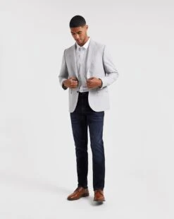 Stone Regular Fit Linen Blazer -Jacamo Shop x08yy119742w