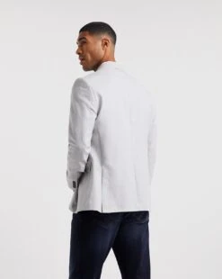 Stone Regular Fit Linen Blazer -Jacamo Shop x08yy119743w