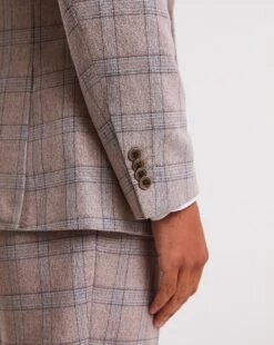 Stone Heritage Check Reg Fit Suit Jacket -Jacamo Shop x08yy239742w