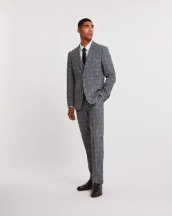 Blue Check Regular Fit Suit Jacket -Jacamo Shop x08yy257740w