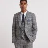 Grey Check Regular Fit Suit Jacket