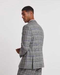 Grey Check Regular Fit Suit Jacket -Jacamo Shop x08yy263742w