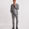 Grey Check Regular Fit Suit Trouser