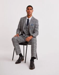 Grey Check Regular Fit Suit Trouser -Jacamo Shop x08yy264741w