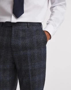 Large Navy Check Reg Fit Suit Trouser -Jacamo Shop x08yy272742w