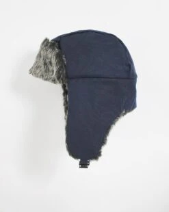 Faux Fur Lined Waxed Trapper Hat