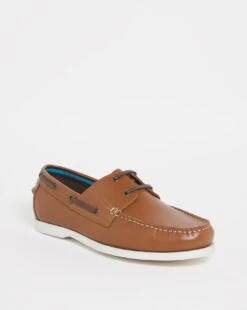 Tan Boat Shoes Wide Fit -Jacamo Shop y01lj318725s