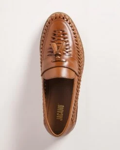 Tan Interweave Leather Loafer Wide Fit -Jacamo Shop y01lj703736s