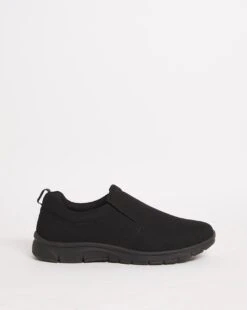 Black Slip On Shoe Wide Fit