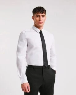 White Long Sleeve Formal Shirt Reg
