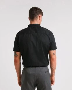 Black Short Sleeve Formal Shirt Long -Jacamo Shop y01mw639501c