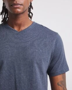 Denim Blue V Neck T-Shirt -Jacamo Shop y08cx118707w