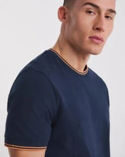 Tipped Ringer Pique T-shirt Long -Jacamo Shop y08gw395737w