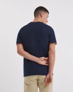 Tipped Ringer Pique T-shirt Long -Jacamo Shop y08gw395738w