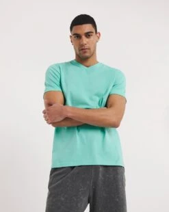 V Neck Pop Colour T-shirt -Jacamo Shop y08gw564705w