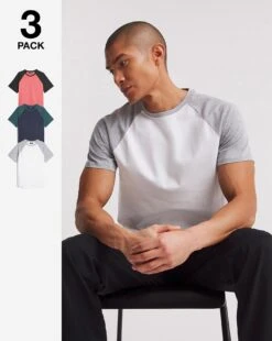 3 Pack Raglan T-shirts Long