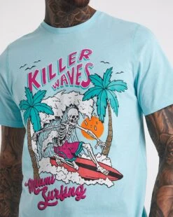 Surfer Skull Graphic T-shirt -Jacamo Shop y08hi922723w