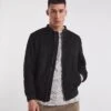 Black Faux Suede Bomber Jacket