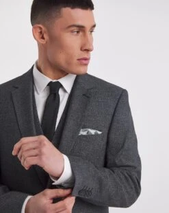 Charcoal Regular Fit Suit Jacket Long -Jacamo Shop y08ka085736w 1