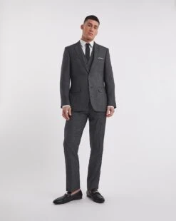 Charcoal Regular Fit Stretch Suit Jacket