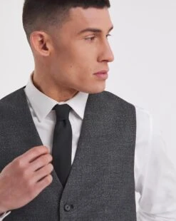 Charcoal Regular Fit Stretch Waistcoat -Jacamo Shop y08ka087738w