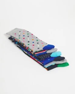 6 Pack Bright Spots Stripe Socks -Jacamo Shop y08lf053733s