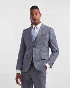 Lewis Blue Puppytooth Suit Jacket S/R/L