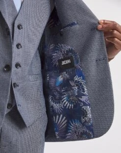 Lewis Blue Puppytooth Suit Jacket S/R/L -Jacamo Shop y08lf281708w