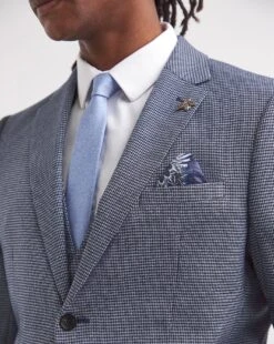 Lewis Blue Puppytooth Suit Jacket S/R/L -Jacamo Shop y08lf281709w