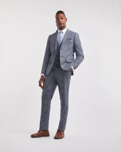 Lewis Blue Puppytooth Suit Trouser S/R/L