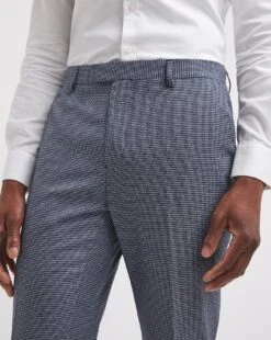 Lewis Blue Puppytooth Suit Trouser S/R/L -Jacamo Shop y08lf290707w