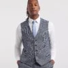Lewis Blue Puppytooth Waistcoat S/R/L