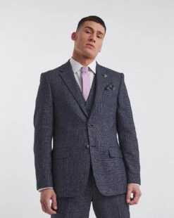 Seb Blue Check Suit Jacket