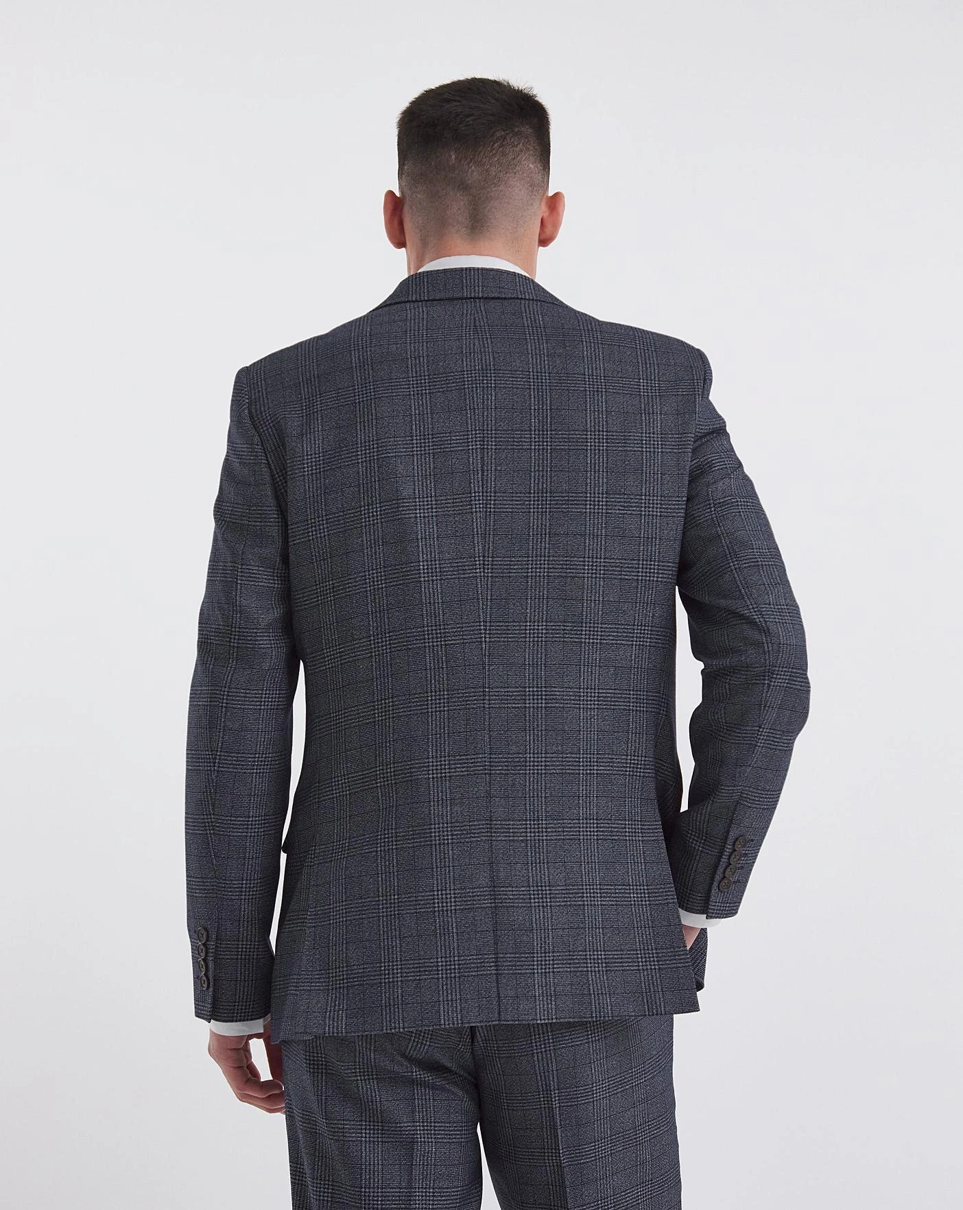 Seb Blue Check Suit Jacket 4 Seb Blue Check Suit Jacket - Image 4