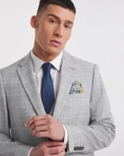 Jasper Light Grey Check Suit Jacket -Jacamo Shop y08lf468724w