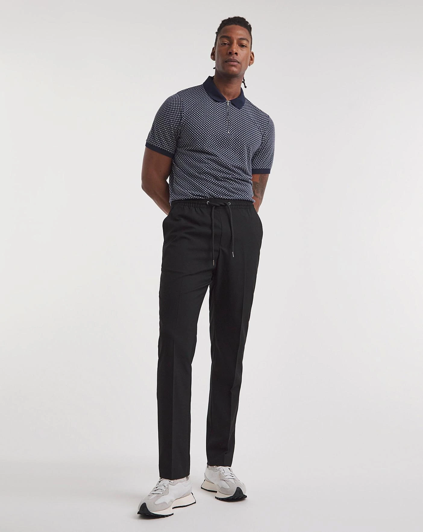 Black Elasticated Jogger Trouser 1 Black Elasticated Jogger Trouser