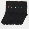 6 Pack Smiley Embroidery Socks