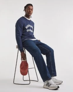 Darkwash Loose Fit Stretch Jeans -Jacamo Shop y08mw389720w