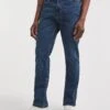 Stonewash Straight Fit Stretch Jeans