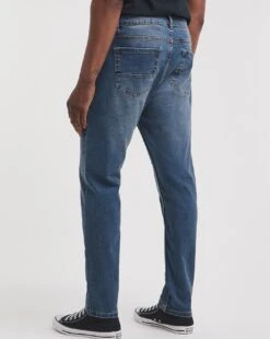 Stonewash Tapered Fit Stretch Jeans -Jacamo Shop y08mw403730w